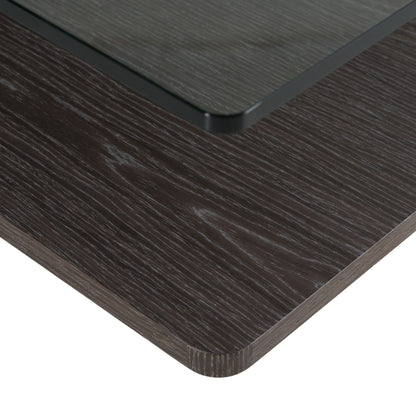 Clarion - Modern Walnut & Grey Glass Coffee Table