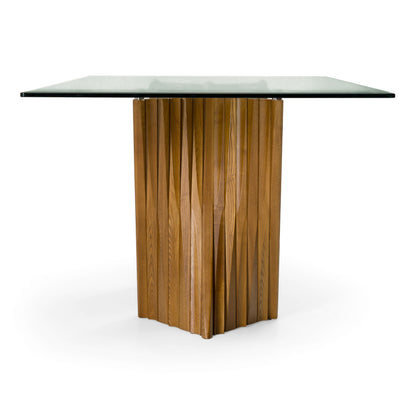 Corbin Mid-Century Walnut & Glass Dining Table