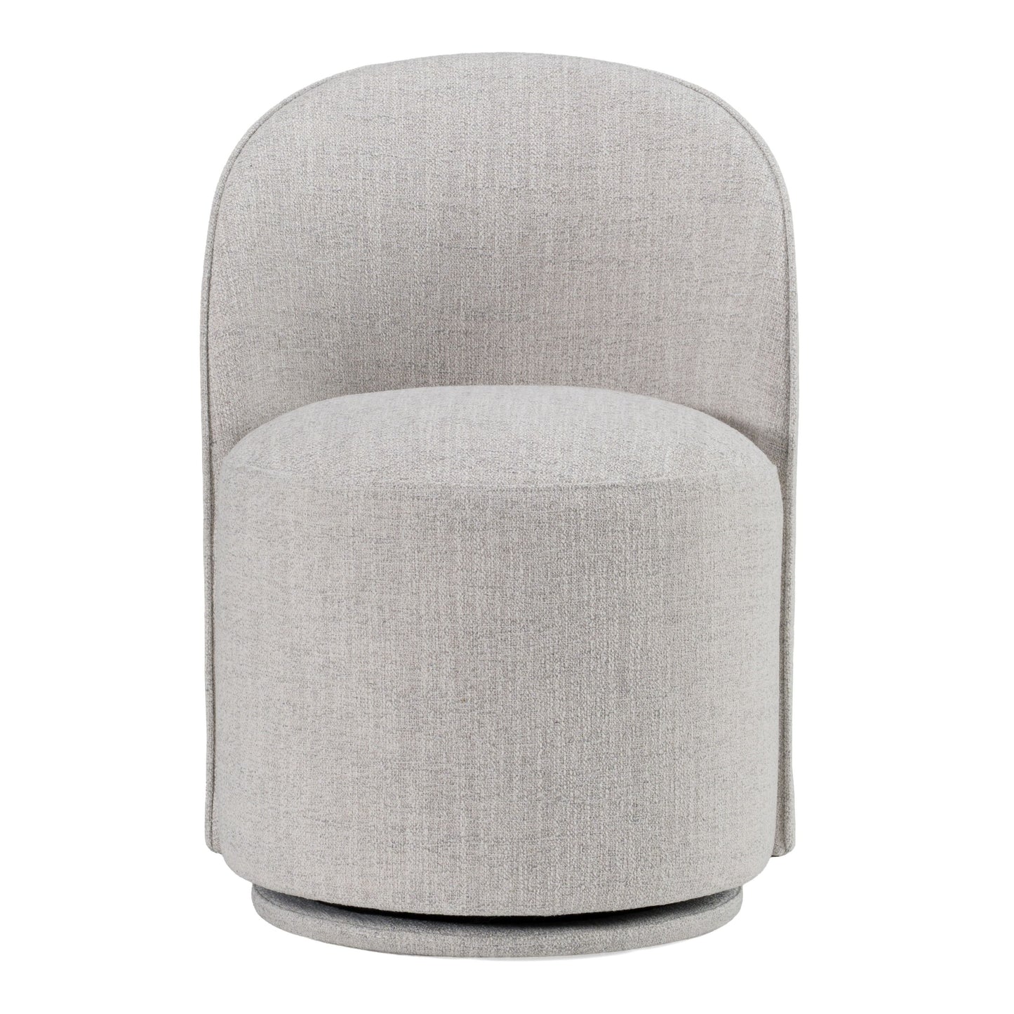 Correa - Modern Light Grey Fabric Swivel Dining Chair