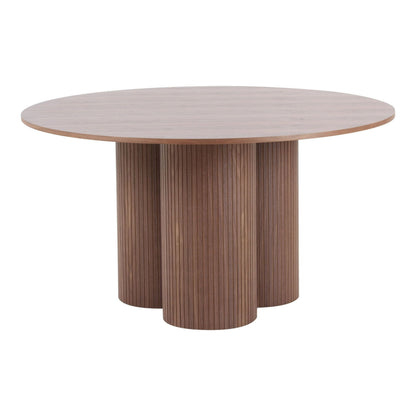 Depew Mid-Century Modern Walnut Round Dining Table