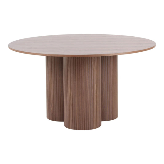 Depew Mid-Century Modern Walnut Round Dining Table