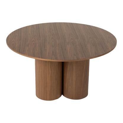 Depew Mid-Century Modern Walnut Round Dining Table