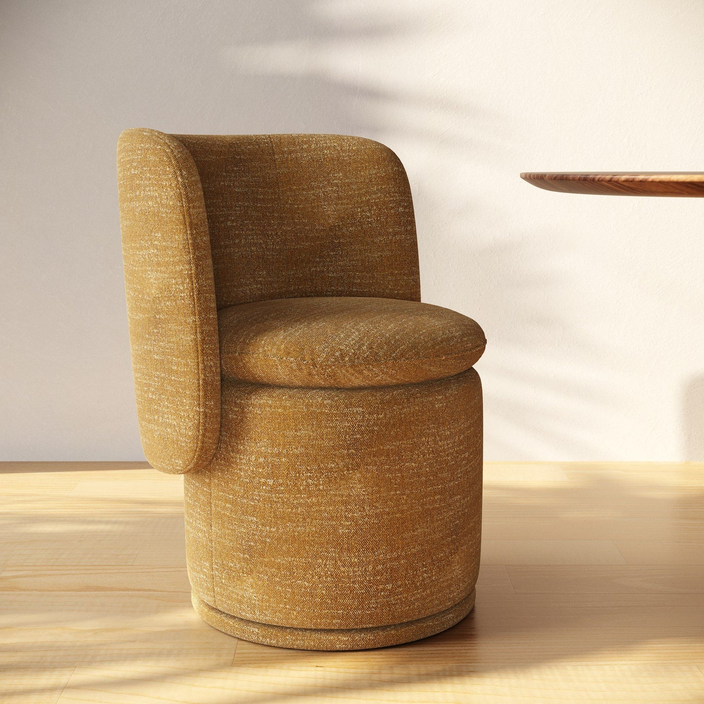 Norris - Modern Mustard Fabric Swivel Dining Chair