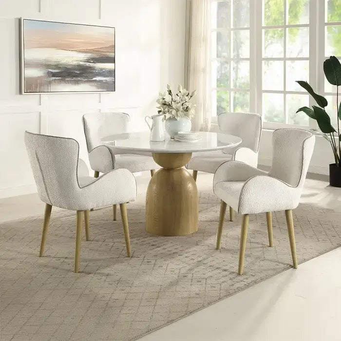 Kala Round Dining Table w/Marble Top