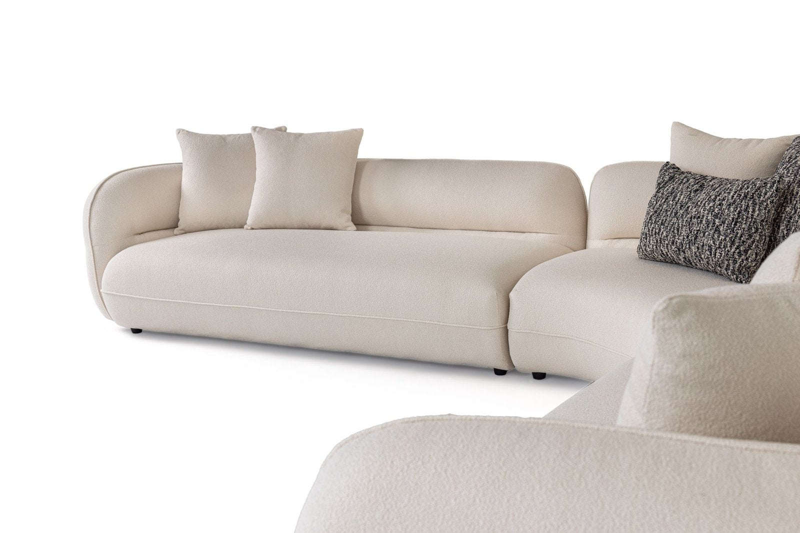 Drayton - Modern Off-White Fabric Sectional Sofa