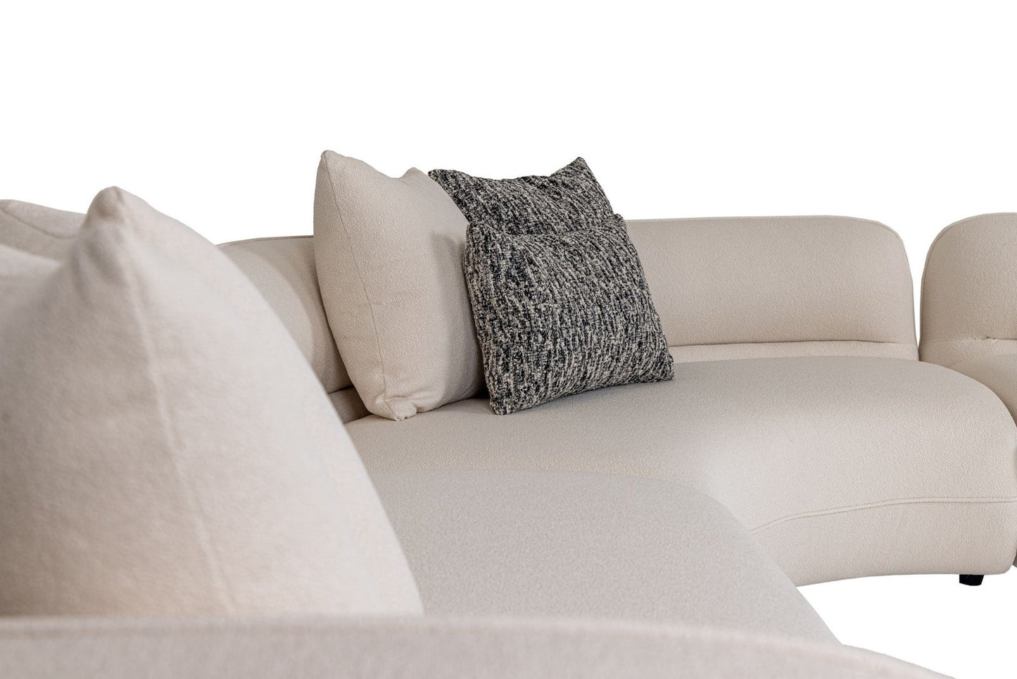 Drayton - Modern Off-White Fabric Sectional Sofa