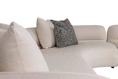 Drayton - Modern Off-White Fabric Sectional Sofa