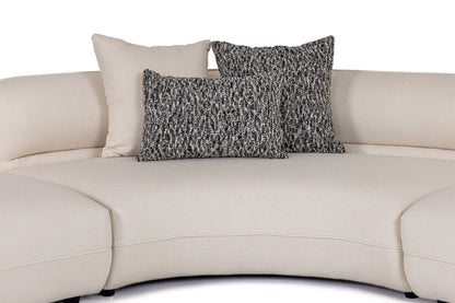 Drayton - Modern Off-White Fabric Sectional Sofa