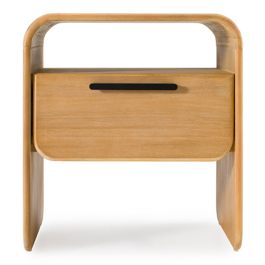 Dresden - Modern Natural Acacia 1-Drawer Nightstand