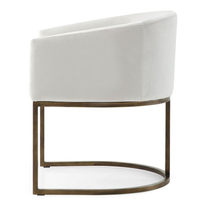 Elisa - Modern Beige Velvet & Brass Dining Chair