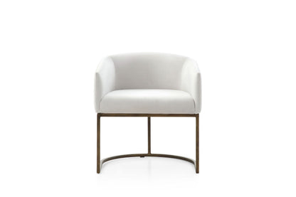Elisa - Modern Beige Velvet & Brass Dining Chair