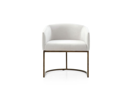 Elisa - Modern Beige Velvet & Brass Dining Chair