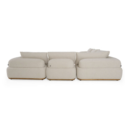 Evans - Contemporary Off-White Fabric Modular Sectional Sofa-5-Piece Sectional