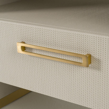 Florence - Modern Beige Leatherette + Gold Nightstand