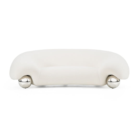 Fortune - Contemporary White Fabric Sofa