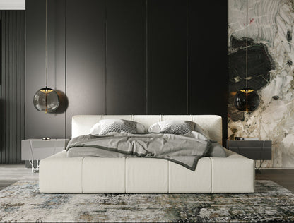 Lamont Modern Cream Fabric Bed