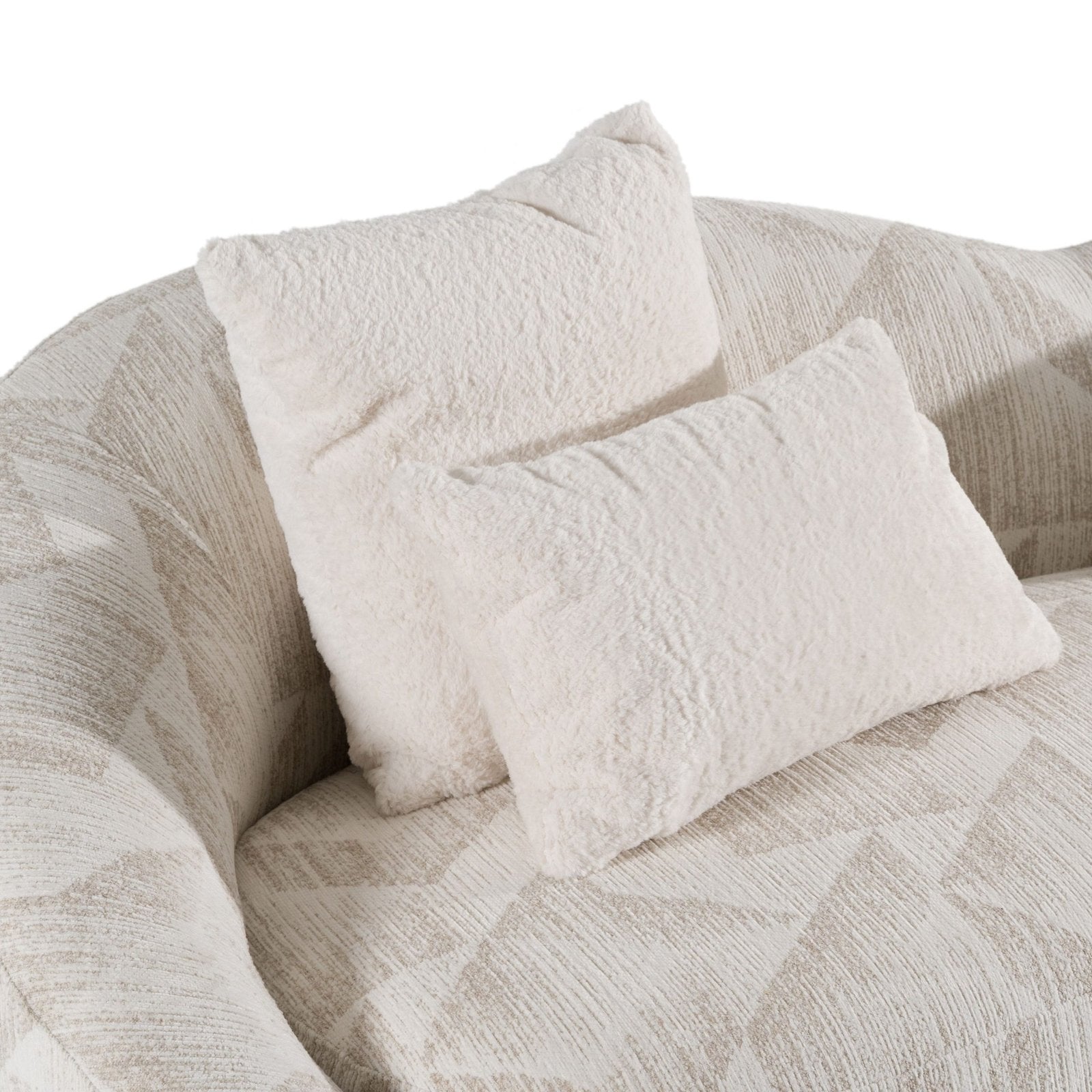 Gentle - Modern Beige Pattern Fabric Sofa