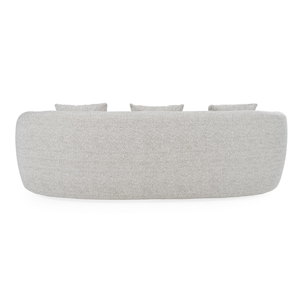 Glimpse - Modern White & Brown Fabric + Antique Brass Sofa