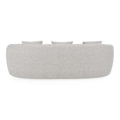 Glimpse - Modern White & Brown Fabric + Antique Brass Sofa