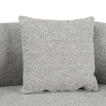 Glimpse - Modern White & Brown Fabric + Antique Brass Sofa