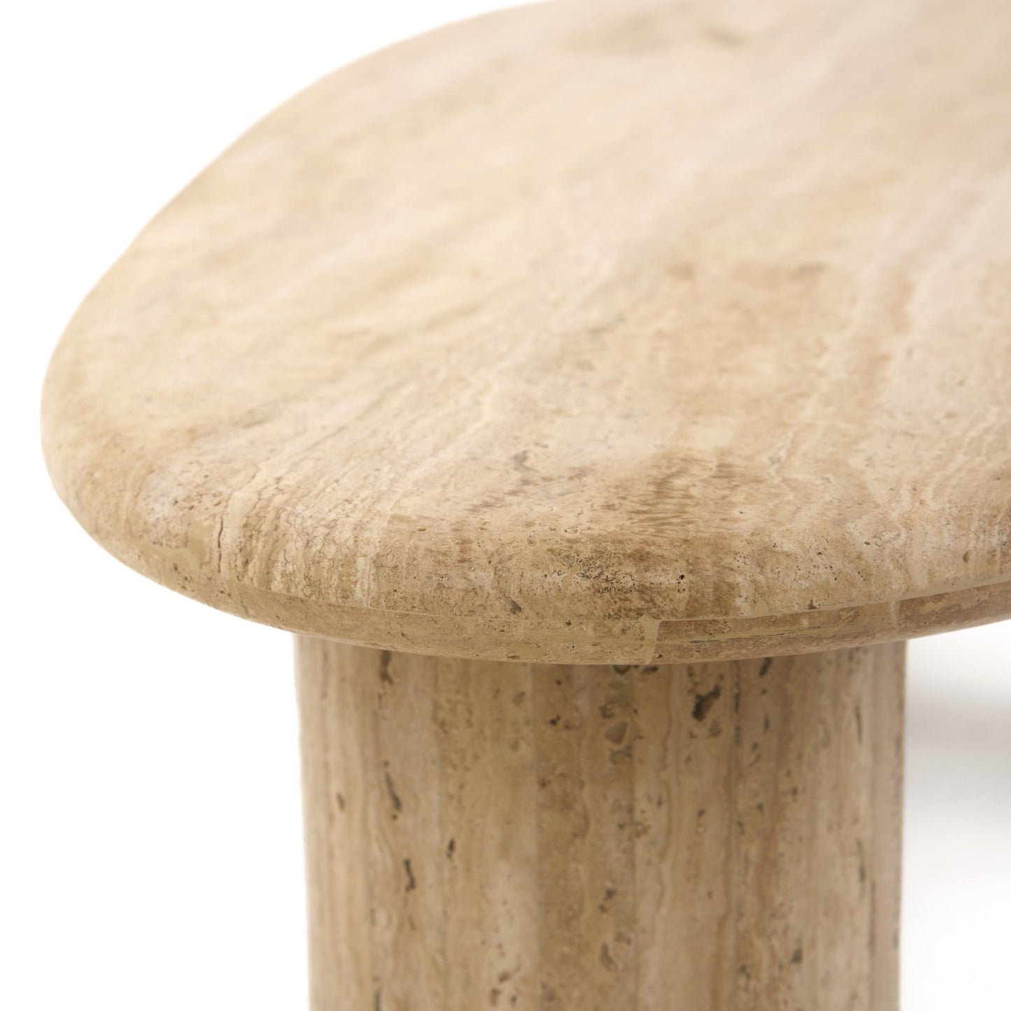 Gracemont - Modern Travertine Marble Freeform Coffee Table
