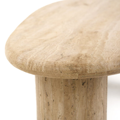 Gracemont - Modern Travertine Marble Freeform Coffee Table