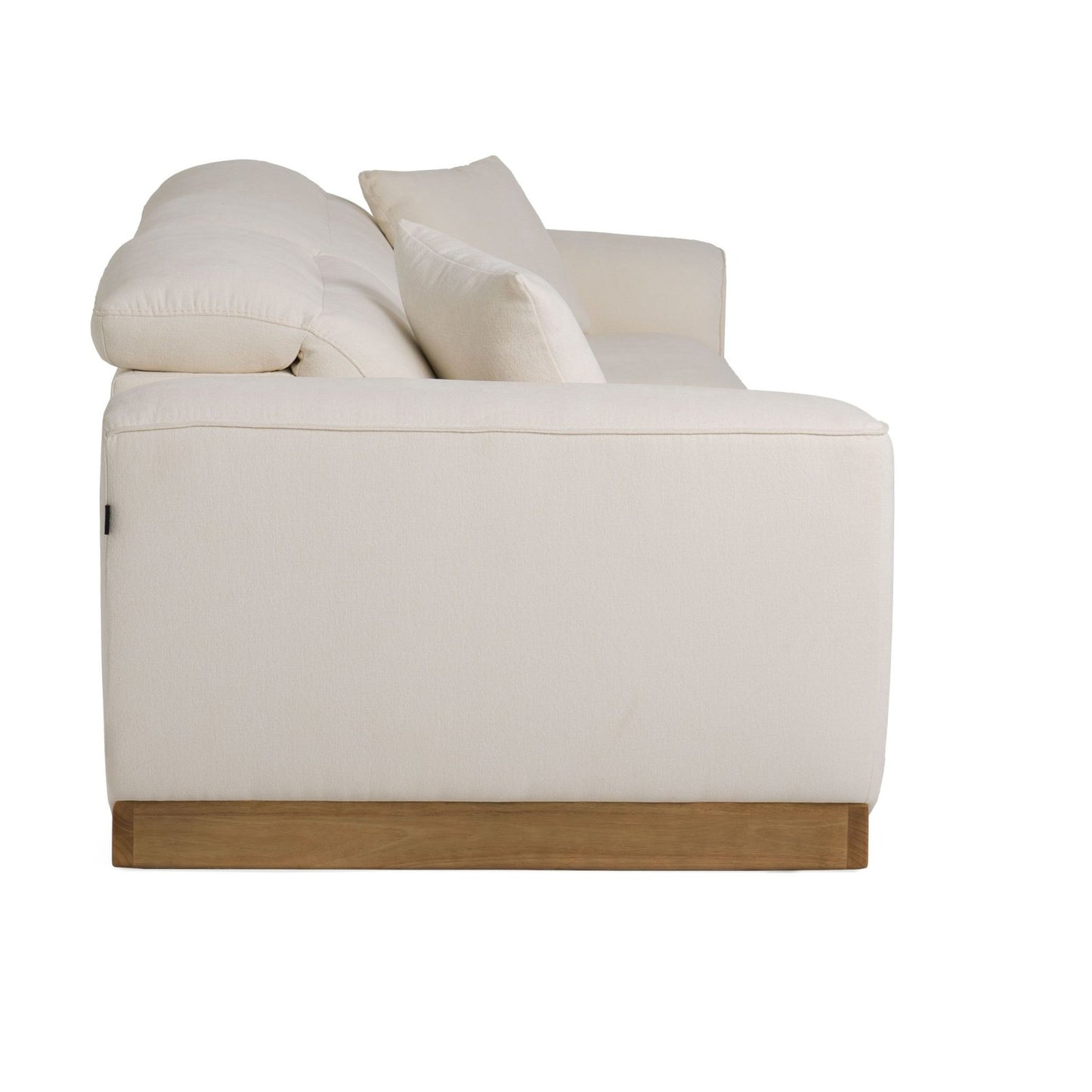 Hagerty - Modern Off-White Fabric Sofa With 2 Power Recliners
