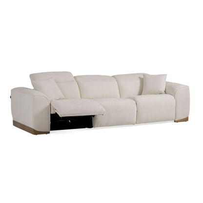 Hagerty - Modern Off-White Fabric Sofa With 2 Power Recliners