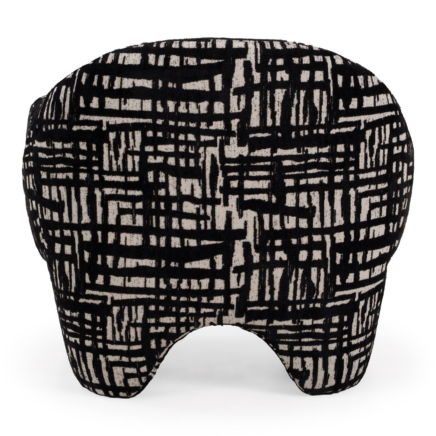 Hurd - Modern Black + Beige Pattern Fabric Accent Chair