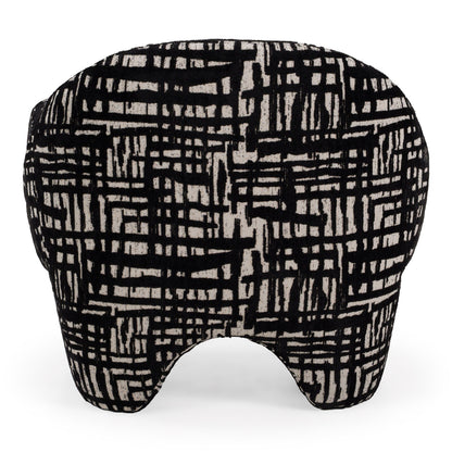 Hurd - Modern Black + Beige Pattern Fabric Accent Chair