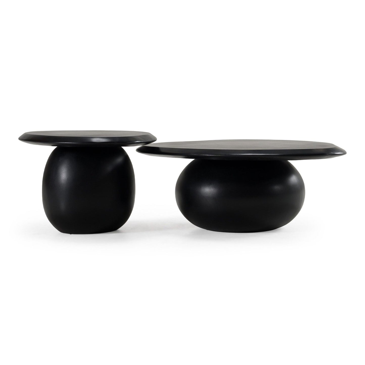 Kalvin - Modern Ivory Concrete Nesting Coffee Table Set