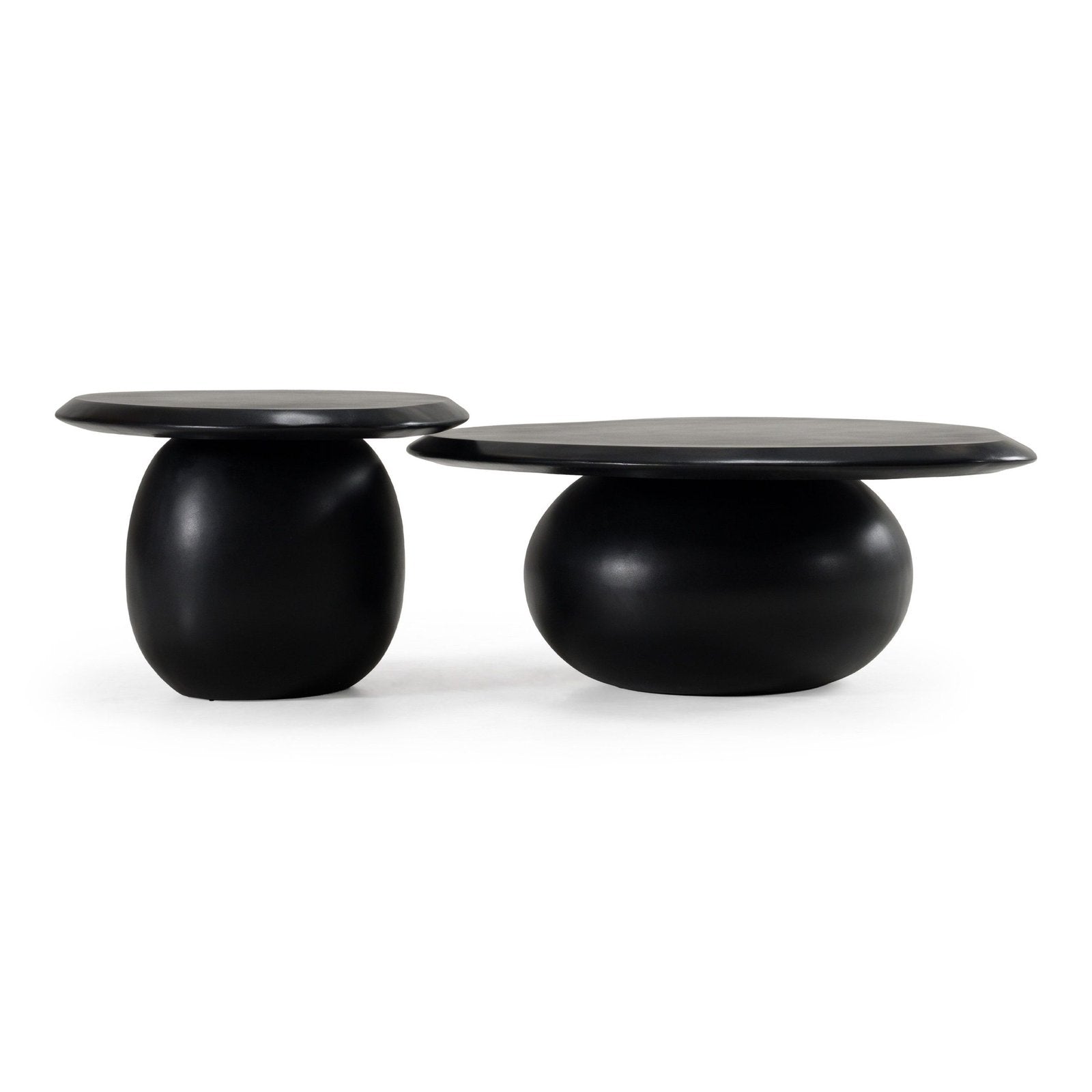 Kalvin - Modern Ivory Concrete Nesting Coffee Table Set