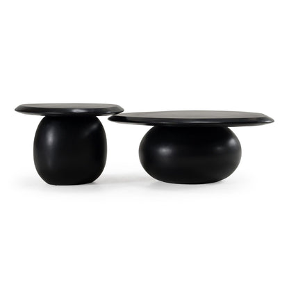 Kalvin - Modern Ivory Concrete Nesting Coffee Table Set