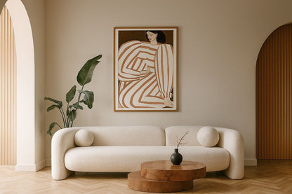 Khan Modern 4-Seater Off White Fabric Sofa