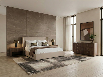 Kiro Modern Tan Fabric Bed