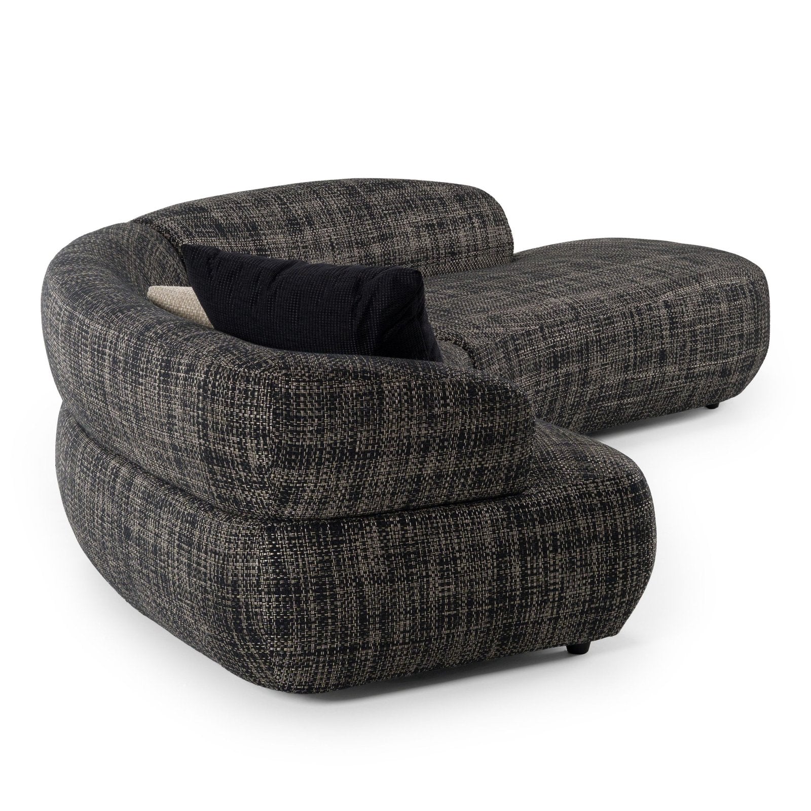 Lakota - Modern Dark Grey Fabric Curved Sectional Sofa