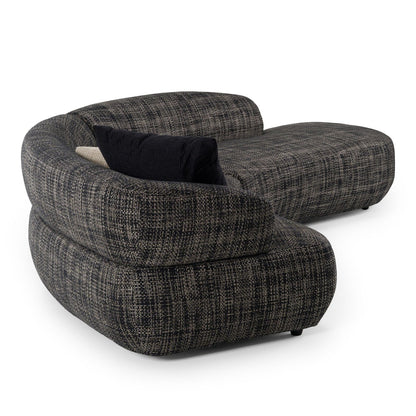Lakota - Modern Dark Grey Fabric Curved Sectional Sofa