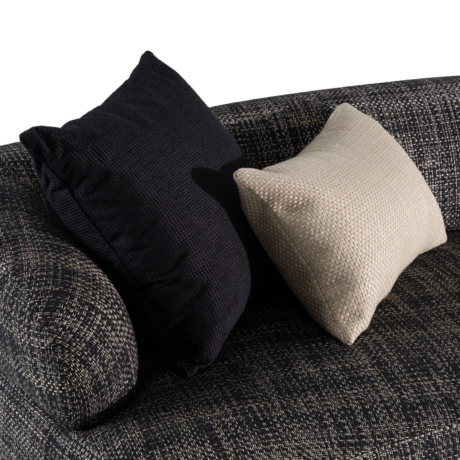 Lakota - Modern Dark Grey Fabric Curved Sectional Sofa