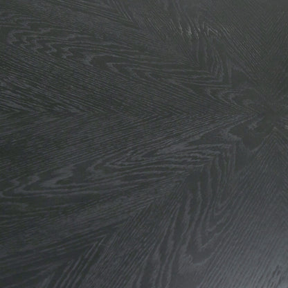 Lander Mid-Century Modern Black Oak Round Dining Table