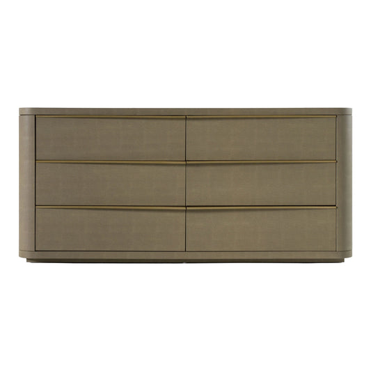 Lois - Modern Beige Shagreen Brass Dresser
