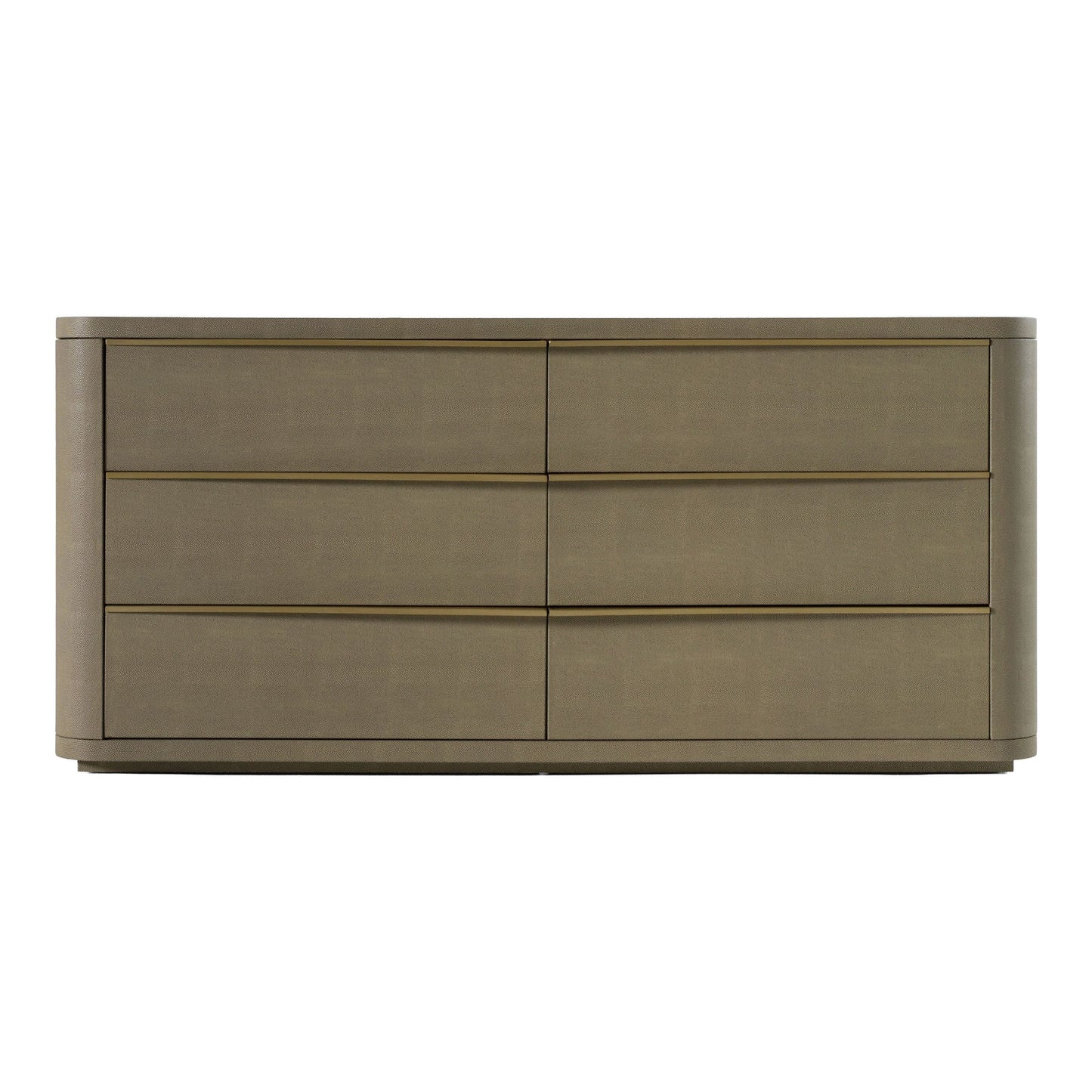 Lois - Modern Beige Shagreen + Brass Dresser