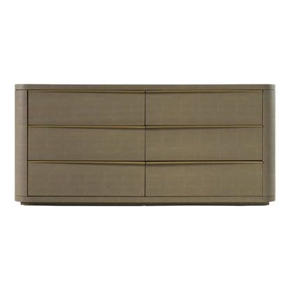 Lois - Modern Beige Shagreen + Brass Dresser