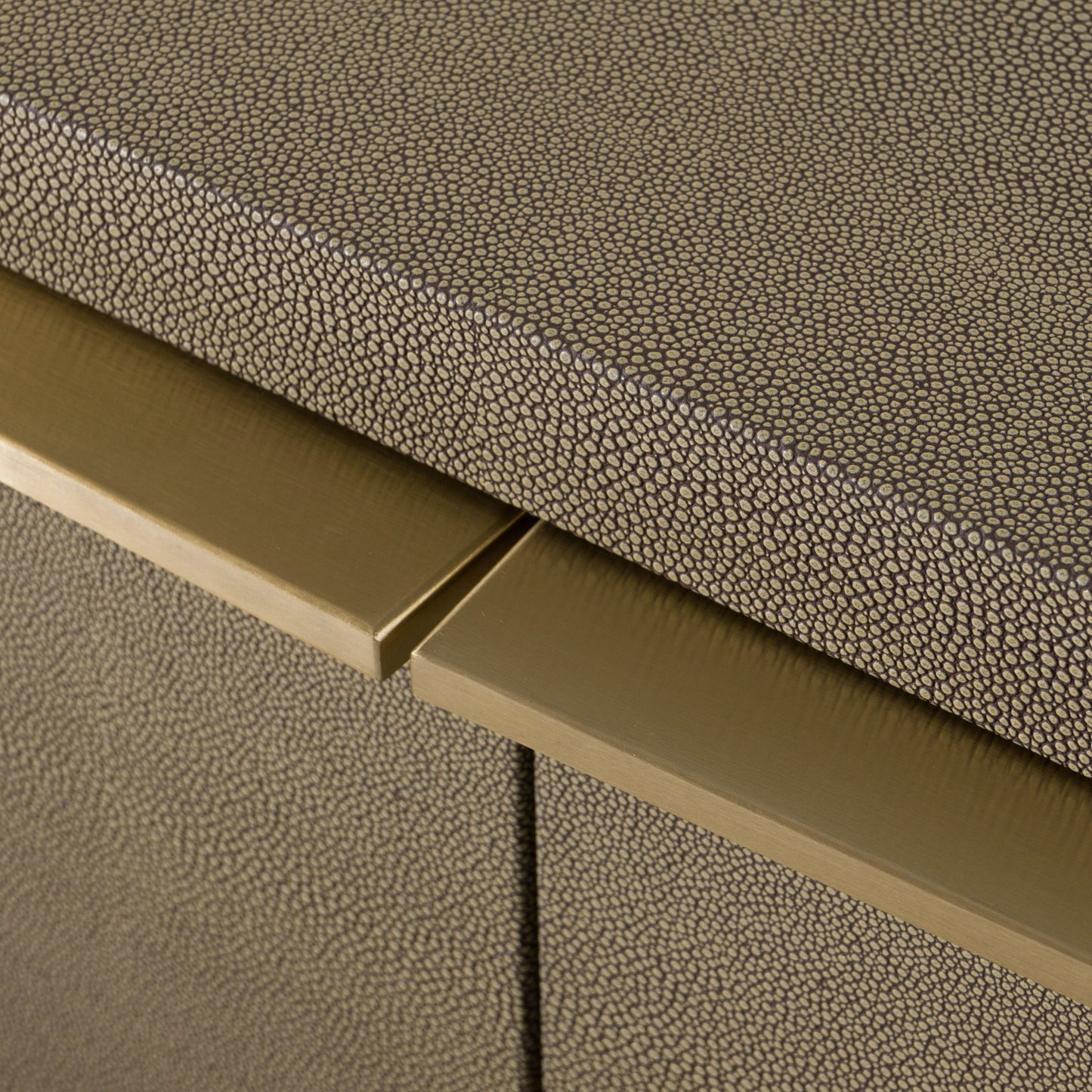Lois - Modern Beige Shagreen + Brass Dresser