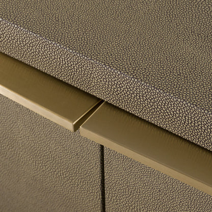 Lois - Modern Beige Shagreen + Brass Dresser