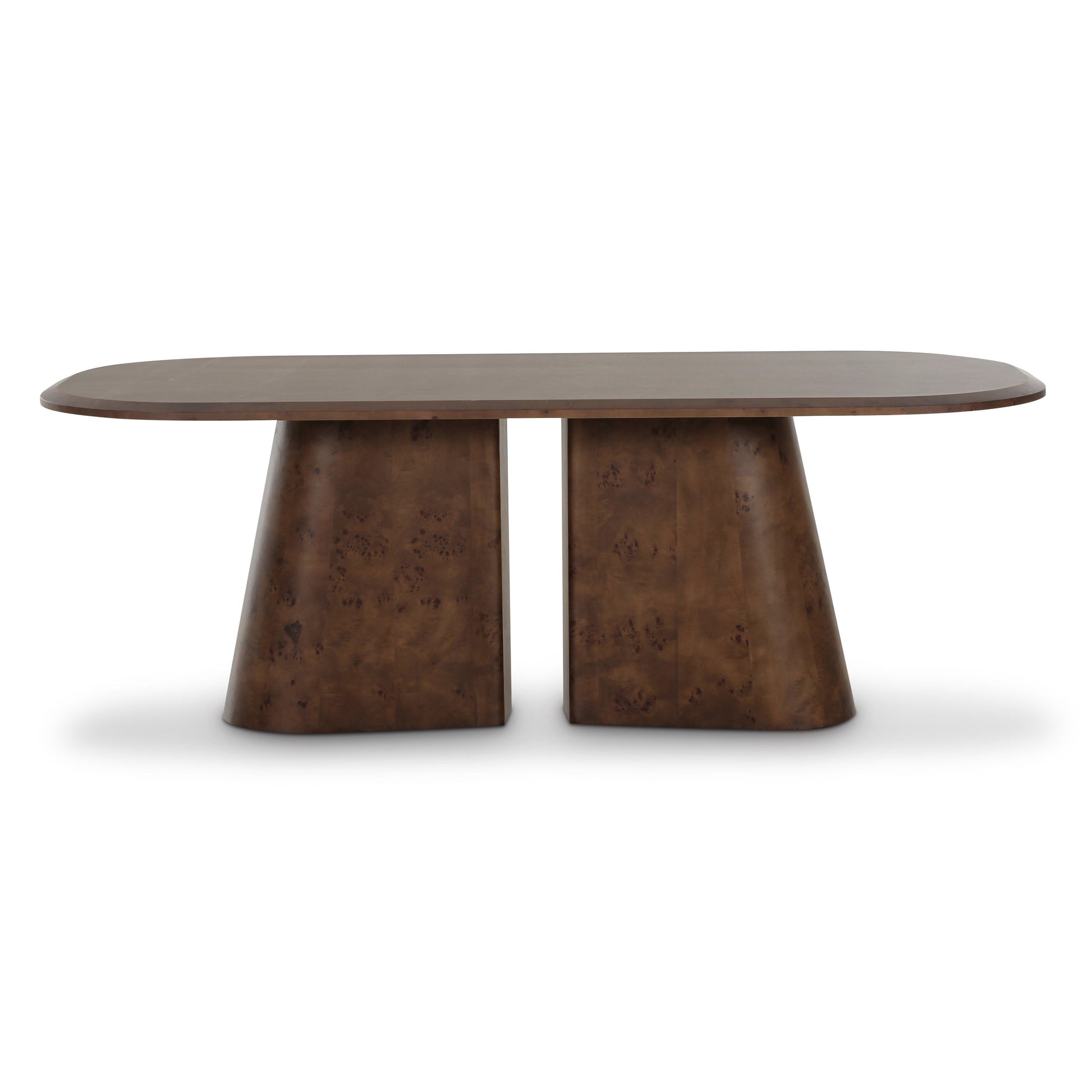 Gladyss 87" Burl Oval Dining Table - Brown