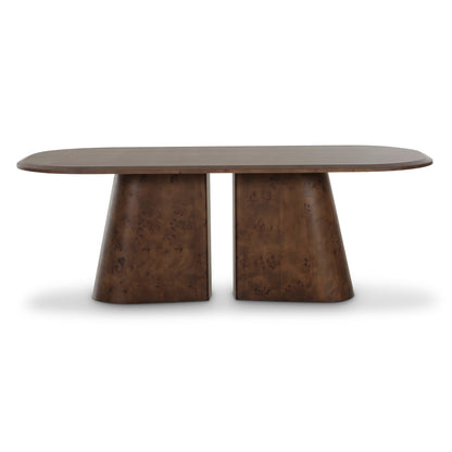 Gladyss 87" Burl Oval Dining Table - Brown