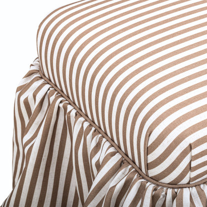 Gertrude Striped Performance Linen Skirted Ottoman
