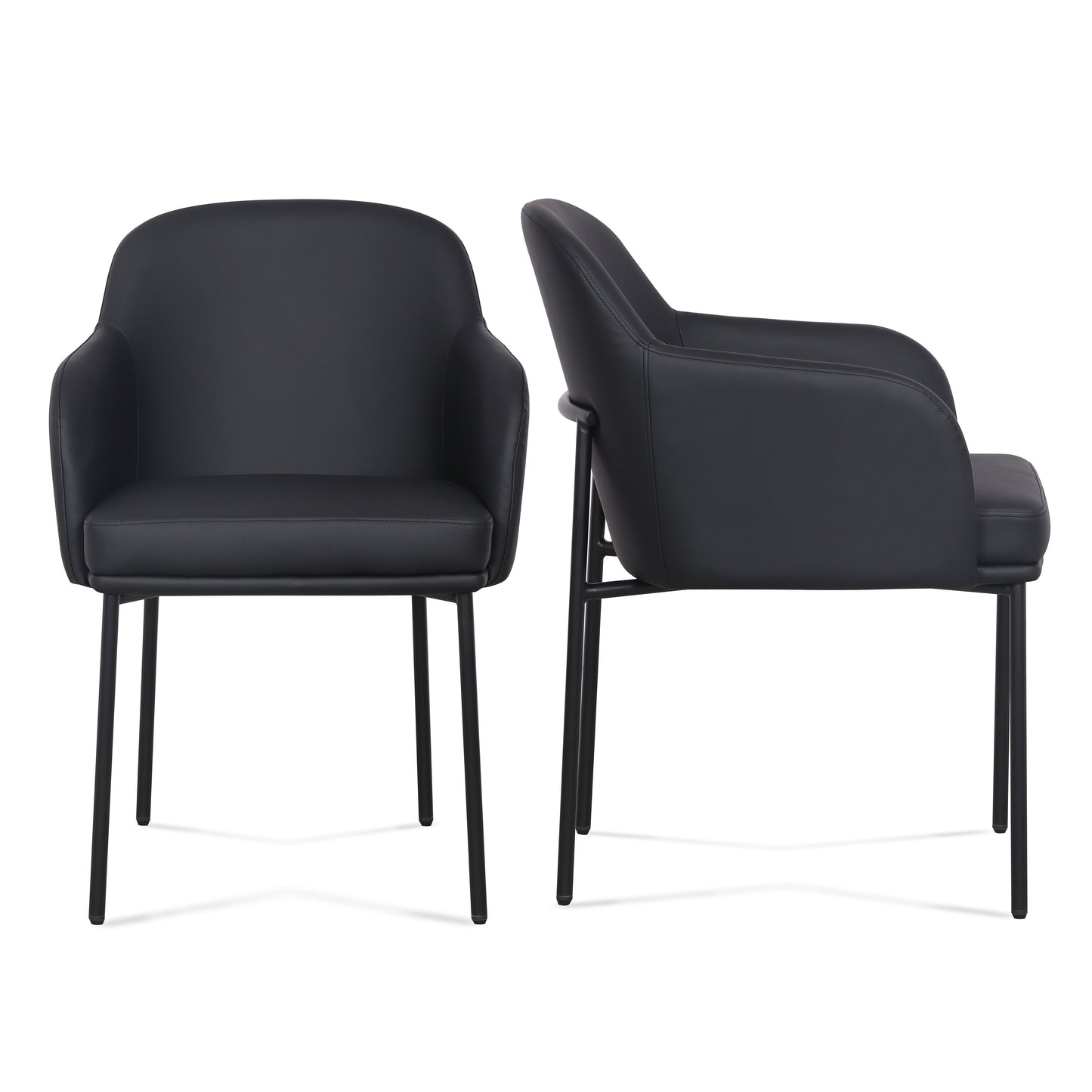 Sydney Performance Vegan Leather Armchair - Set of 2 - Black
