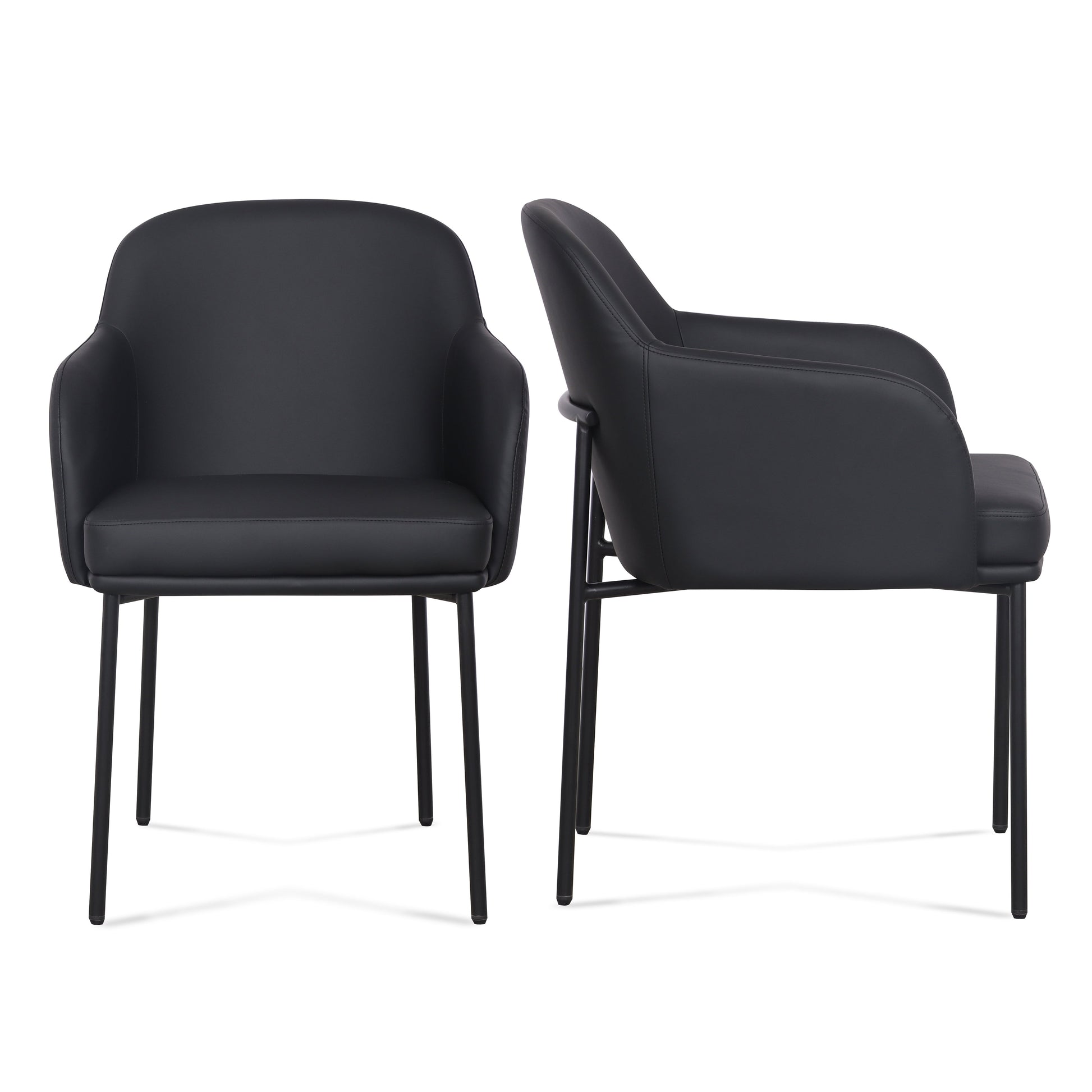 Sydney Performance Vegan Leather Armchair - Set of 2 - Black