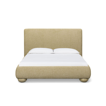 Rayne Textured Fabric Bed - Honey / Queen